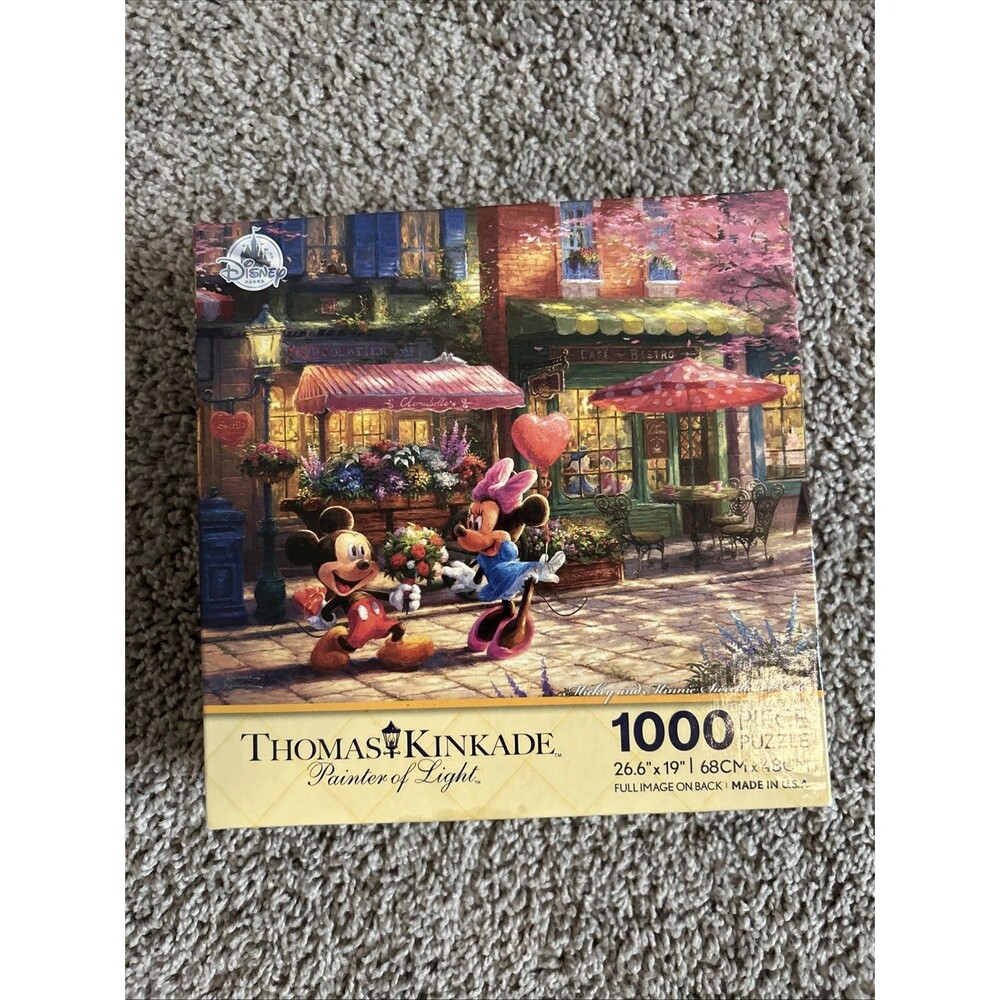 Disney Parks Mickey & Minnie Mouse Sweetheart Cafe Puzzle Thomas Kinkade - NEW